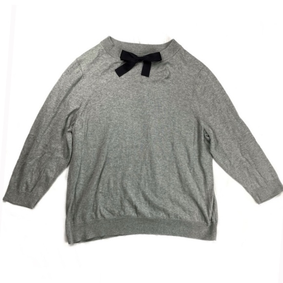 J. Crew Grey Bow Neck Pullover Sweater 2X Gray - Picture 2 of 10